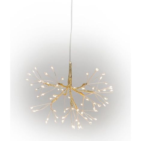 Dekoration MagicHome Weihnachten, Feuerwerk, 72 LED warmweiß, einfaches Leuchten, hängend, golden, 25 cm (1/5)