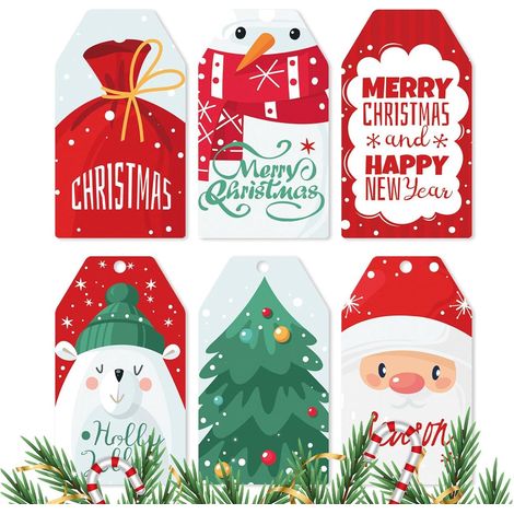 Étiquettes Noël  Étiquettes d'emballage Noël pour le Père Noël, décoration fête Noël pour anniversaire, vacances, mariage, Nouvel An, fête Noël (1/5)