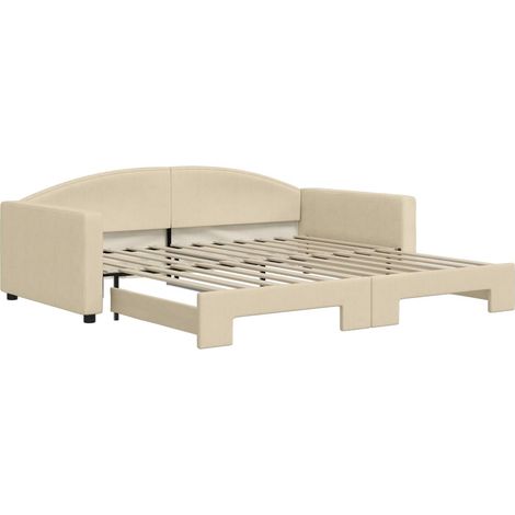 Maison Exclusive - Tagesbett Ausziehbar Creme 100x200 cm Stoff