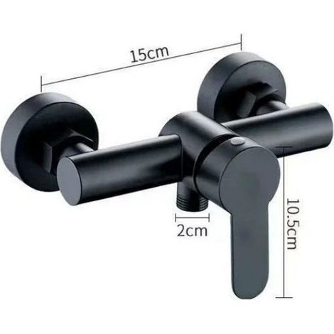 Rubinetto doccia monocomando nero opaco per camper, ideale per bagno. (1/4)