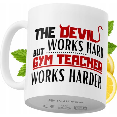 Mug humoristique pour prof de gym, avec un texte amusant et un design graphique original. Idéal pour les anniversaires, les fêtes et les jours fériés. Mug premium pour toutes les occasions spéciales, 