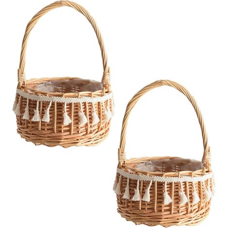 Corbeilles En Osier Avec Anse, Panier Mariage, Panier Avec Anse, Panier Osier, Petit Panier Osier Mariage, Panier En Osier Avec Anse, Pour Mariage, Décoration, Fruits (C, Petit) (1/5)