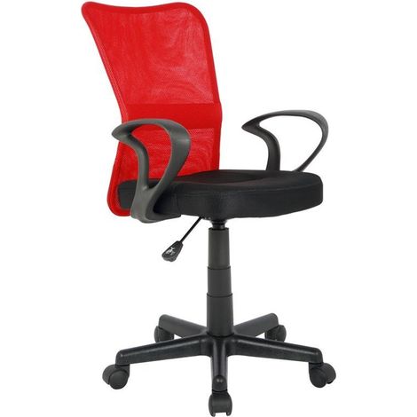 Chaise de bureau Mio Rouge/Noire (1/4)