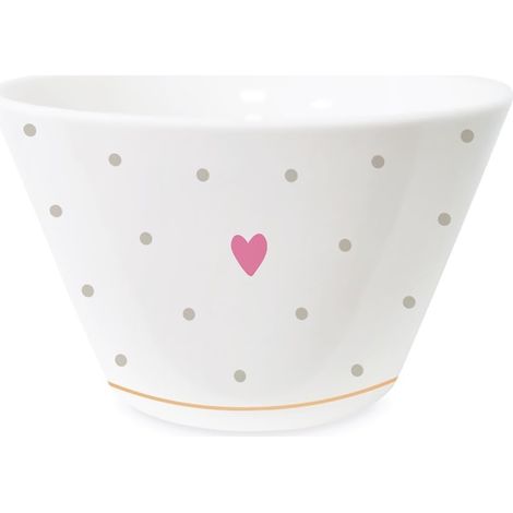 Bol à céréales d'atelier avec cœur en porcelaine et or véritable