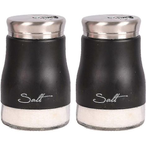 Ensemble de salière et poivrière, Décoration de cuisine, Ensemble de salière et poivrière en verre, Jolie salière - 26-black (1/5)