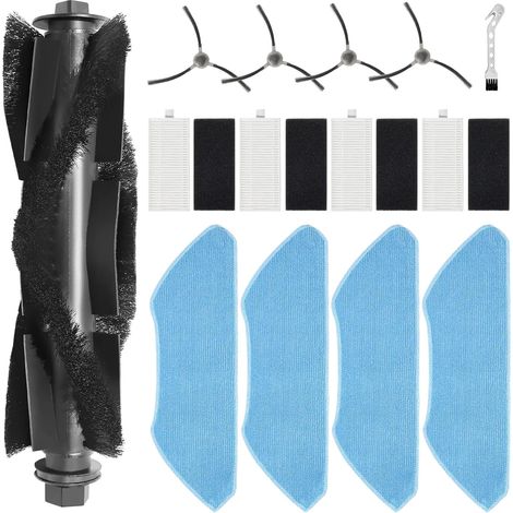 10 Zubehörteile für Lefant M1: 1 Hauptbürste, 4 Seitenbürsten, 4 HEPA-Filter, 4 Reinigungstücher (1/5)