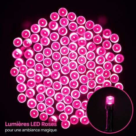 Guirlande Lumineuse Rose Solaire 8 Modes 22 m 200 LED Étanche Décoration Jardin 22 × 10 × 9 cm 1 kg – Livraison gratuite