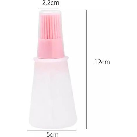 Pinceau à huile en silicone - - Flacon distributeur 60 ml - Résistant à la chaleur - 12x5 cm (1/5)