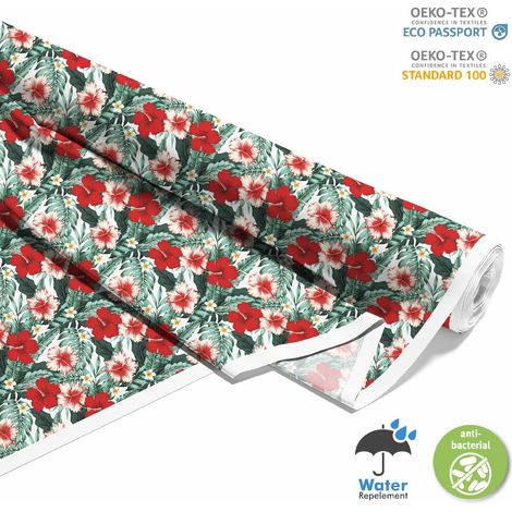 TESSUTI DECORATIVI PER ESTERNI OXFORD - Motivo Hibiscus Chinese Rose I DX284 (1/5)