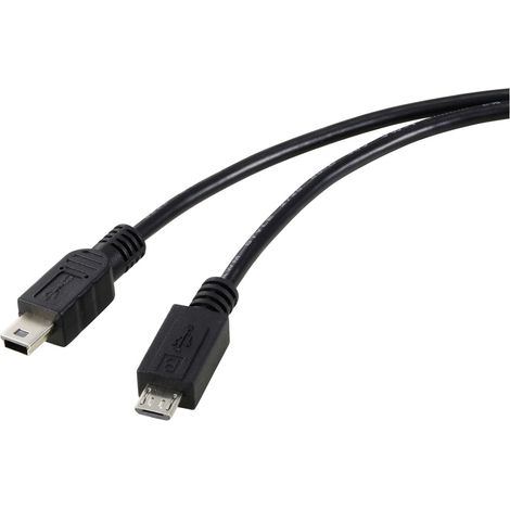 Renkforce Câble USB USB 2.0 USB-Micro-B mâle, USB-Mini-B mâle 0.50 m noir RF-5720368
