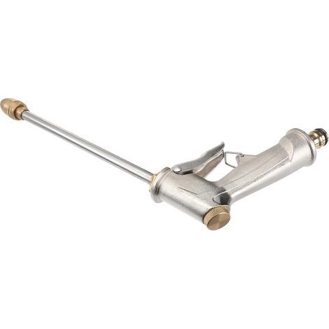 Silver Water Gun Spray Nozzle for Car Use with Long Nozzle (1/4)