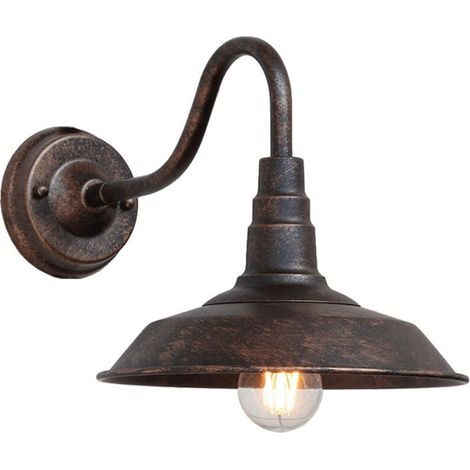 AMXCNOY Retro-Vintage-Wandleuchte in Bronze, E27-Fassung, 60 W, für den Innen- und Außenbereich, warmes Licht, rostfreies Eisen, ideal für Restaurants und Cafés (1/3)