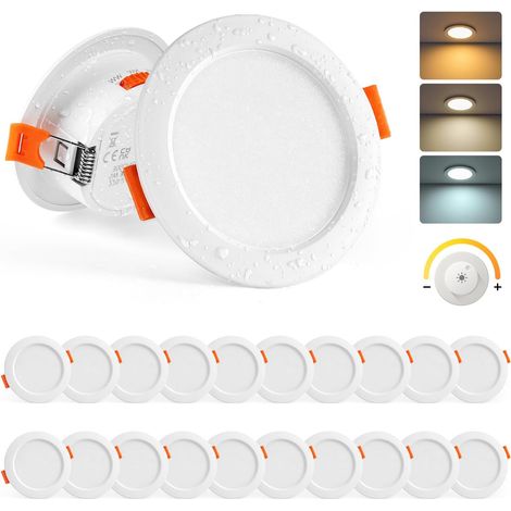 Spot LED Encastrable Salle de Bain, 5W Spot LED Extra Plat Blanc Chaud Blanc Neutre Blanc Froid, Spots Encastrable 68mm, Spots de Plafond pour Cuisine Salon, Lot de 10