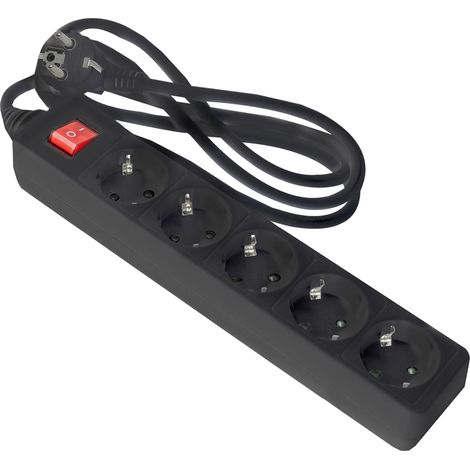 BASE NEGRA ONLEX T/T INTERRUPTOR CABLE 1,5 MTS 5 TOMAS (1/2)