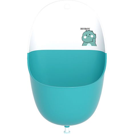 Bassin urinoir portable léger pour garçon, pliable pratique, capacité PP TPR, style cartoon dinosaure vert, avec crochets et bouchons d'eau, entraînement à la propreté (1/5)