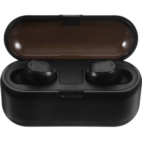 1 paire d'écouteurs intra-auriculaires sans fil étanches-2.5X2.5X1CM-Black (1/4)