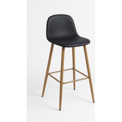 Taburetes Cocina - Taburete Teok Polipiel - Negro
