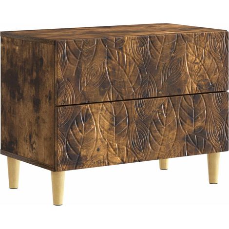 Bedside Table Smoked Oak 62 x 34.5 x 48 cm Engineered Wood vidaXL