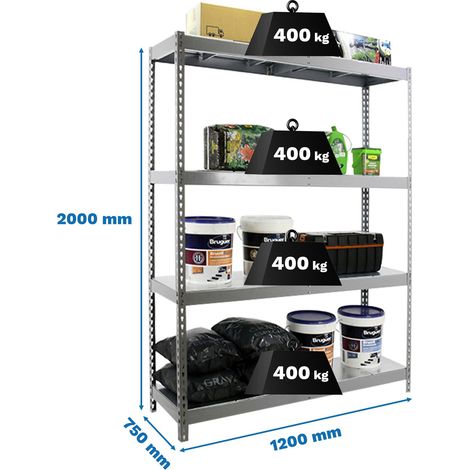 Metallregale KIT ECOFORTE 1207-4 METAL VERZINKT/VERZINKT