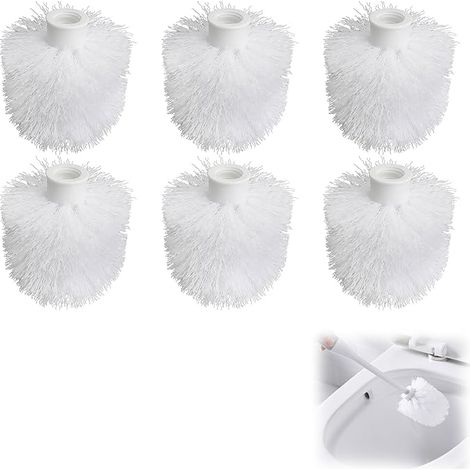 Replacement Toilet Brush Heads Round Head 3.5" Diameter Plastic 15mm Thread (1/5)