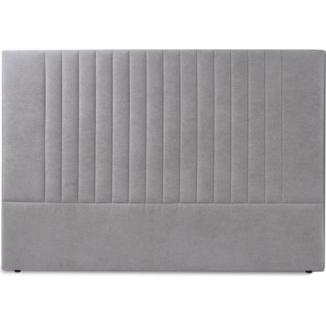 Home Heavenly® - Cabecero ARTIK tapizado en tela, diseño moderno con rayas verticales y estructura acolchada, en 150 o 160 cm Color: Gris 160 cm (1/4)