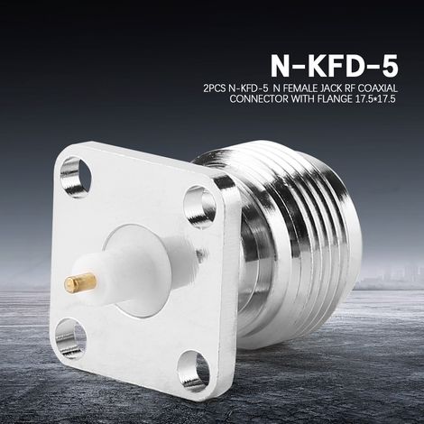 2 pièces connecteur coaxial RF femelle N-KFD-5N à bride 17,5x17,5 mm (1/5)