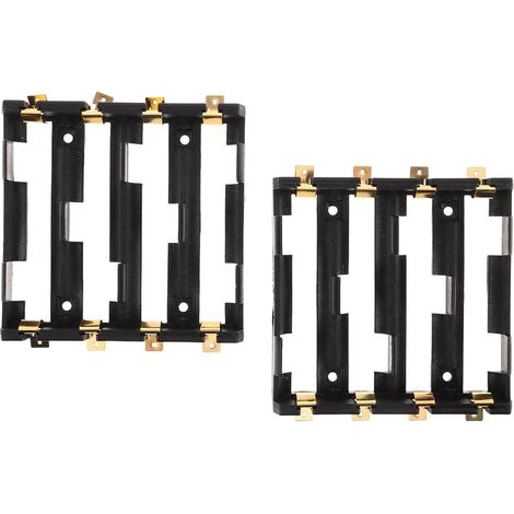 2 Pièces Boîtier Batterie Lithium en Parallèle, Plastique et Alliage, Noir, Charge Rapide, Léger, pour Décoration de Mariage et Guirlandes Lumineuses (1/5)