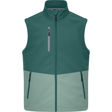 James & Nicholson Softshellweste Workwear JN1888 Gr. M industrial-green/foggy-green