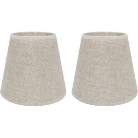 Lot de 2 Abat-jours E14/E27 pour Lampe de Table Applique Murale,Lustre,Abat-jour en Cristal,10 cm (Haut) x 14 cm (Hauteur) x 16 cm (Bas),Linen (1/5)
