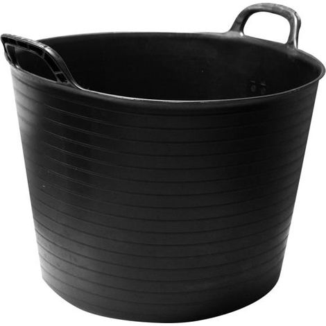 42L Black Flexi Plastic Tub / Bucket for Household and Garden