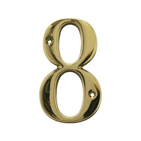 Zahl 8 Messing 10cm Uhr (1/2)
