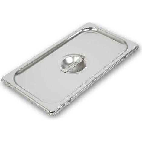 VERTES Couvercle Gastronorm GN 1/3 Acier Inoxydable (Profondeur 100mm, Hygiénique, Résistant aux Rayures, Résistant à la Température de -40° à +300°C, pour Bain-Marie et Usage Polyvalent en Gastro)
