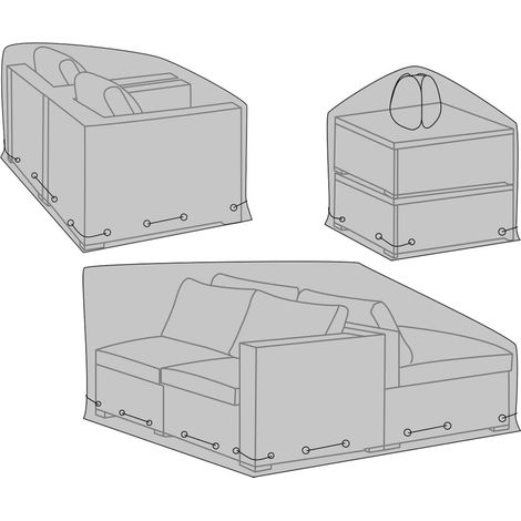 Copertura mobili giardino ebuy24 set 3 pezzi nero poliestere