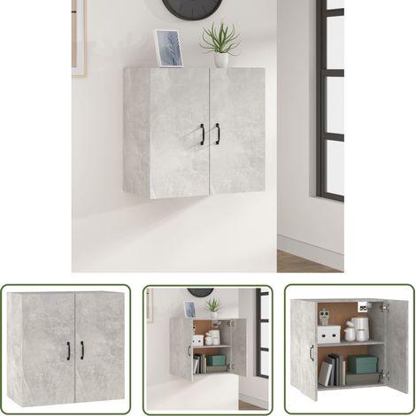 The Living Store Wandschrank Betongrau 60x31x60 cm Holzwerkstoff - Hängeschrank - Wandschrank - Aufbewahrungsraum - Wohnzimmer Dekoration - Schlafzimmer Organisation (1/5)
