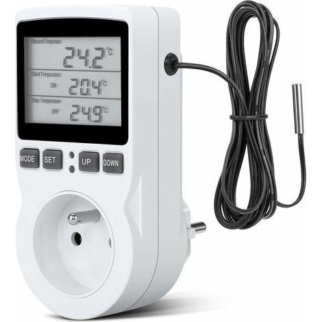 Programmierbarer Stecker – Thermostatstecker, digitaler Zeitschaltuhrstecker, programmierbarer digitaler Stecker mit Sonde, programmierbarer digitaler Zeitschaltuhrstecker, Thermostatstecker für Gewäc (1/5)