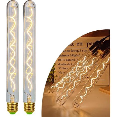 T300 LED Bulbs, E27 Base, Dimmable, Spiral Filament, Warm Light 2000K, For Chandeliers (1/5)