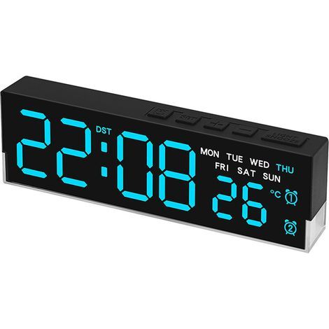 Orologio da scrivania a LED con visualizzazione di ora, data, temperatura e giorno della settimana, luce notturna con interruttore ℃/℉, perfetto per camera da letto, soggiorno o cameretta dei bambini (1/4)