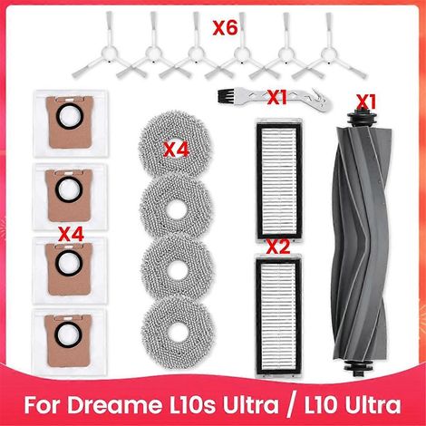 Hauptseitenbürste + HEPA-Filter für L10s Ultra / L10 Ultra, Ersatzteilset, Wartungszubehör, kompatibler Saugroboter, hohe Effizienz. (1/5)