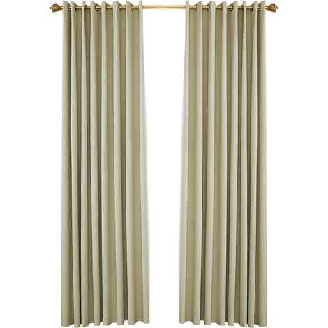 Verdunkelungsvorhänge für Schlafzimmer, Ösen-isolierende Raumvorhänge für Wohnzimmer, 2er-Set (53 x 63 Zoll) (1/5)