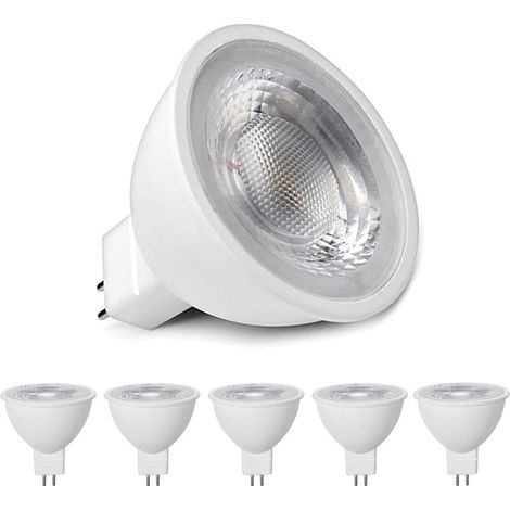 MR16 LED Lamps Warm White 3000K, MR16 GU5.3 LED 5W Replacement for 50W 40W Halogen Lamp, 500LM LED Illuminant, AC/DC 12V Reflector LED Bulbs, No Flicker, Not Dimmable, Pack of 5 [Energy Class F] (1/5)