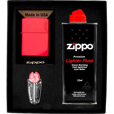 ZIPPO Feuerzeug Geschenkset Nr. 1, rotes, mattes Logo (1/3)