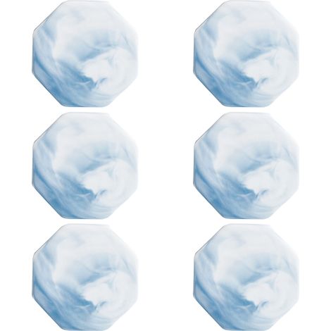 Dessous de verre en marbre, absorbants avec base en liège, ensemble de dessous de verre en céramique dorée, décoration rustique pour la maison (bleu, carré)