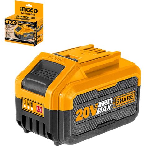Batteria Al Litio 20 V per alimentazione Elettroutensili Utensili Attrezzi elettrici Ingco 7.5 Ah