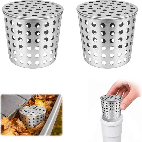 2 Pièces Crapaudine de Gouttière Grille,en Acier Inoxydable (50-63mm) (1/5)