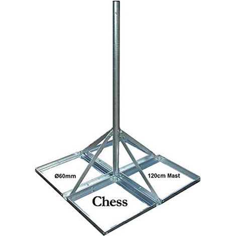 Support Pour Antenne Parabole Balcon Toit Terrasse - Chess Mfhii60-120sfp - Avec Entretoises De Support 4x50, Pied Support De Toit
