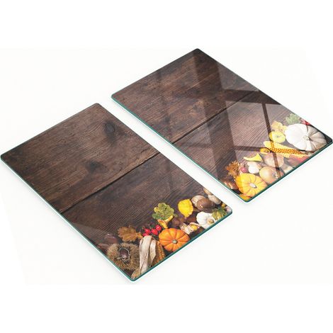 Tablas decorativas multifuncionales de cocina con dise帽o de setas de cristal y madera, 2x30x52 cm.