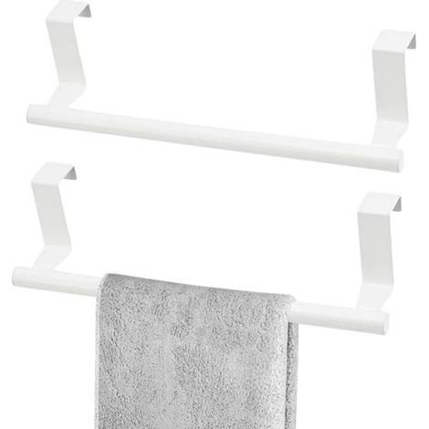 Handtuchhalter für die Tür, kein Bohren erforderlich, für Küche, Bad und Kleiderschrank, 23 cm, 2 Stück (weiß) (1/5)