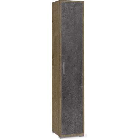 Armadio 1 Anta 39x199x41 cm Noce Stelvio/Ossido Nero (1/3)