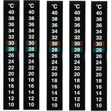 10 Thermometer, Adhesive, Temperature Strip, Celsius Degree Display, Aquarium Tank (1/5)