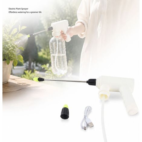 Spruzzatore elettrico - Ricaricabile tramite USB - Beccuccio automatico per piante, 800 mAh, leggero e portatile, compatibile con bottiglie (1/4)